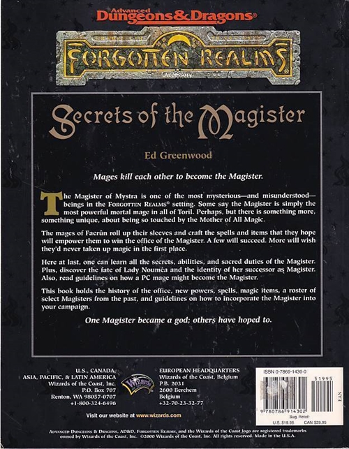 Advanced Dungeons & Dragons - Forgotten Realms - Secrets of the Magister (B Grade) (Genbrug)